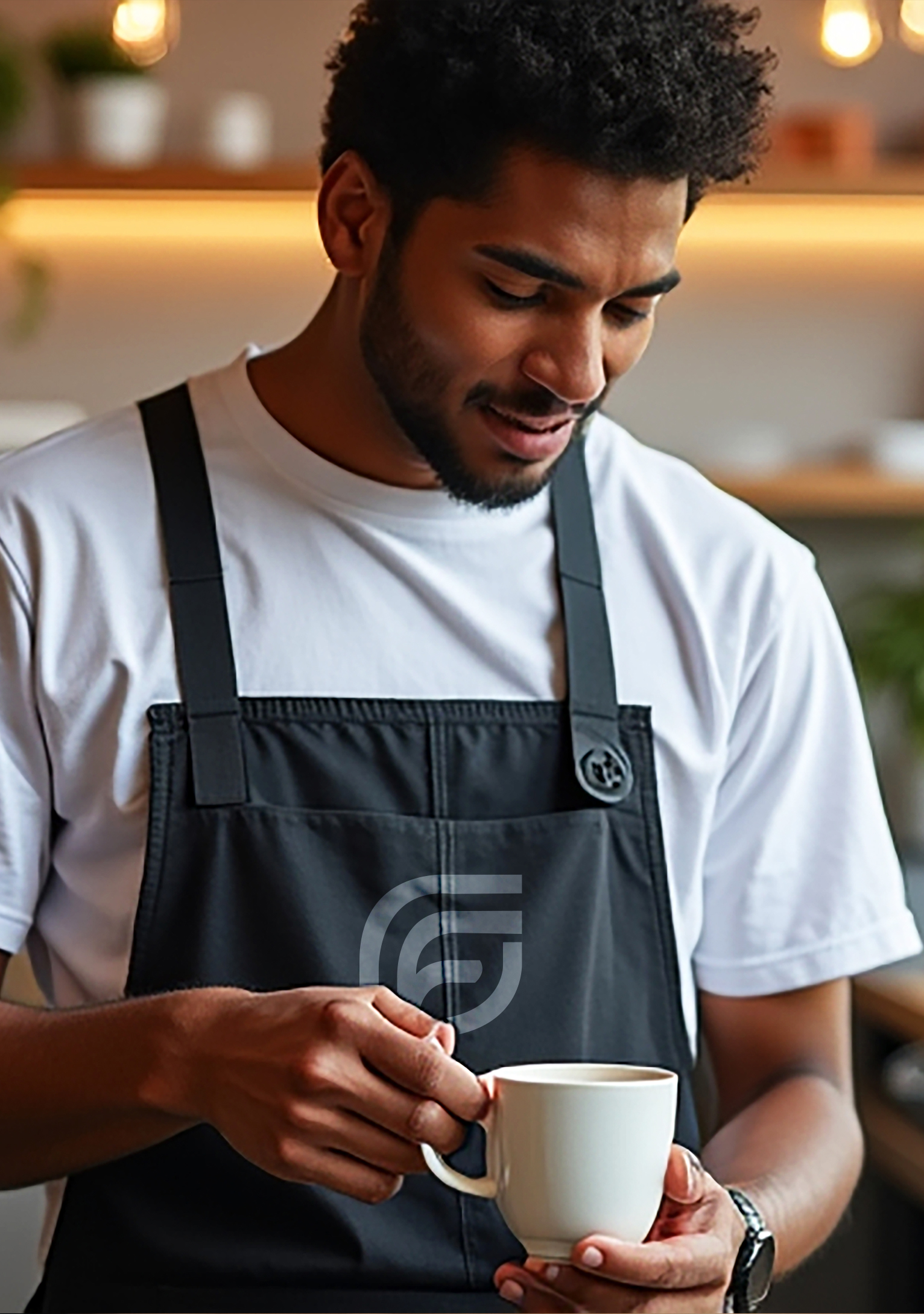 Barista holding cup, related to Facility Management