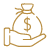 Icon for cost efficiency in facility services.