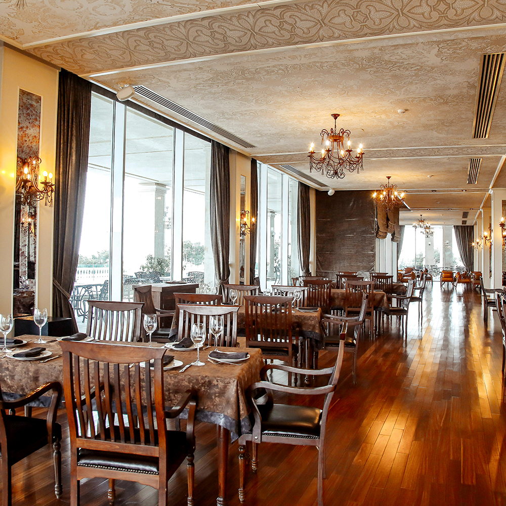 Elegant dining room in hotel or restaurant.