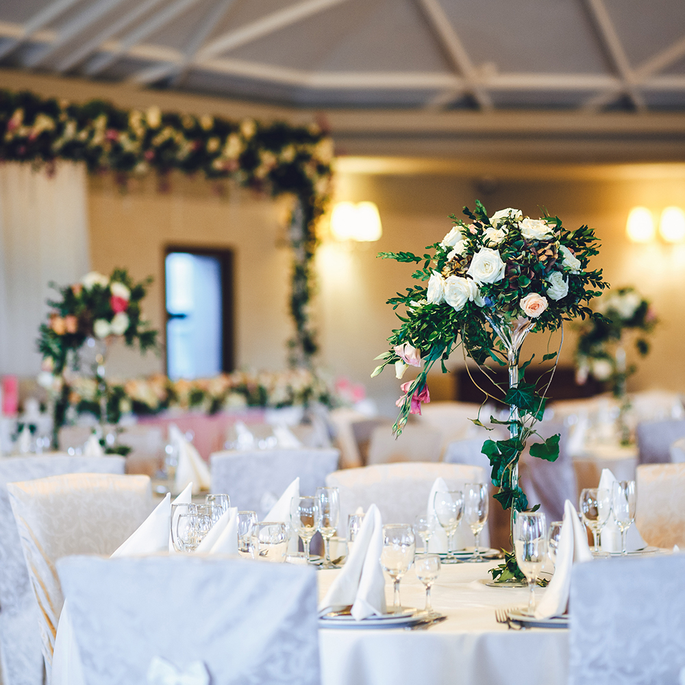 Elegant table setting for trade shows or events.