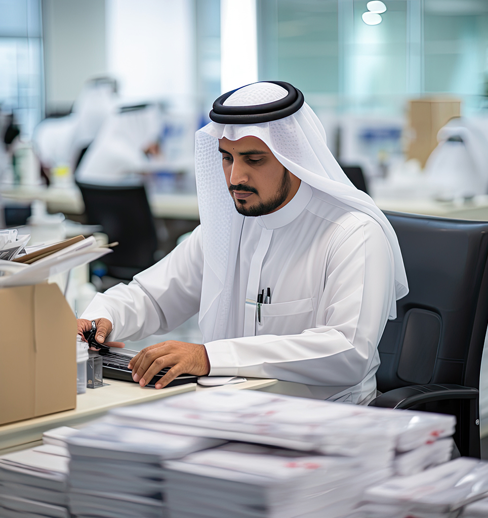 Document controller working on files in KSA.