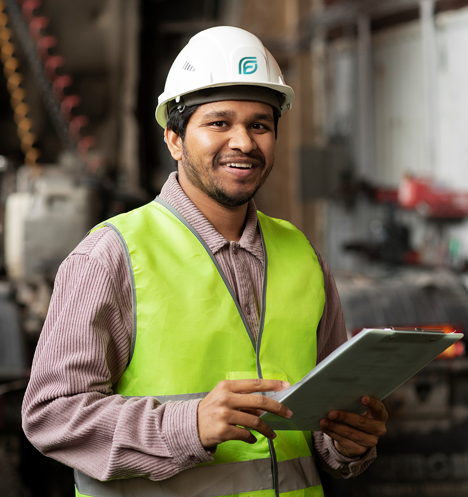 Engineer hard hat blueprints Saudi Arabia
